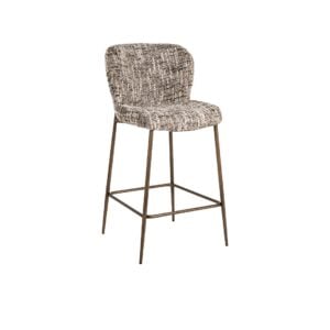 Une petite chaise de bar originale avec une assise rembourrée et un piètement en métal, un meuble élégant pour votre intérieur.