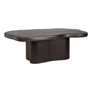 Holz-Couchtisch mit organischen Formen und natürlicher Oberfläche, stilvolles und einzigartiges Design.