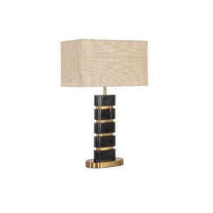 Elegant desk lamp with marble and gold accents, perfect for luxurious interior design.