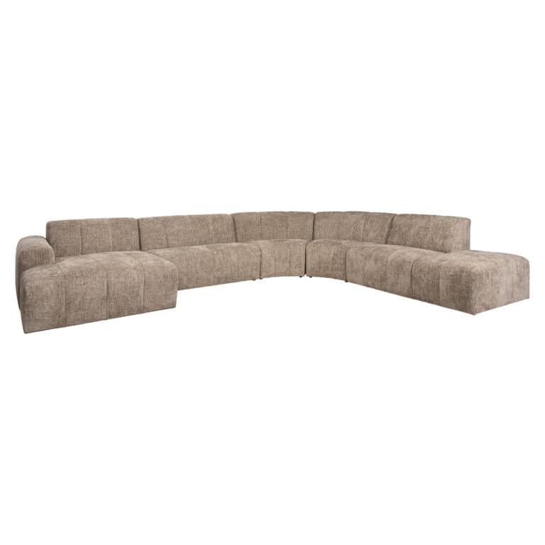Ruime hoekbank Module Sofa Milton in beige stof, modern design.