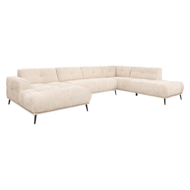 Module Waverly hoekbank in beige stof, modern design en comfortabele zit.