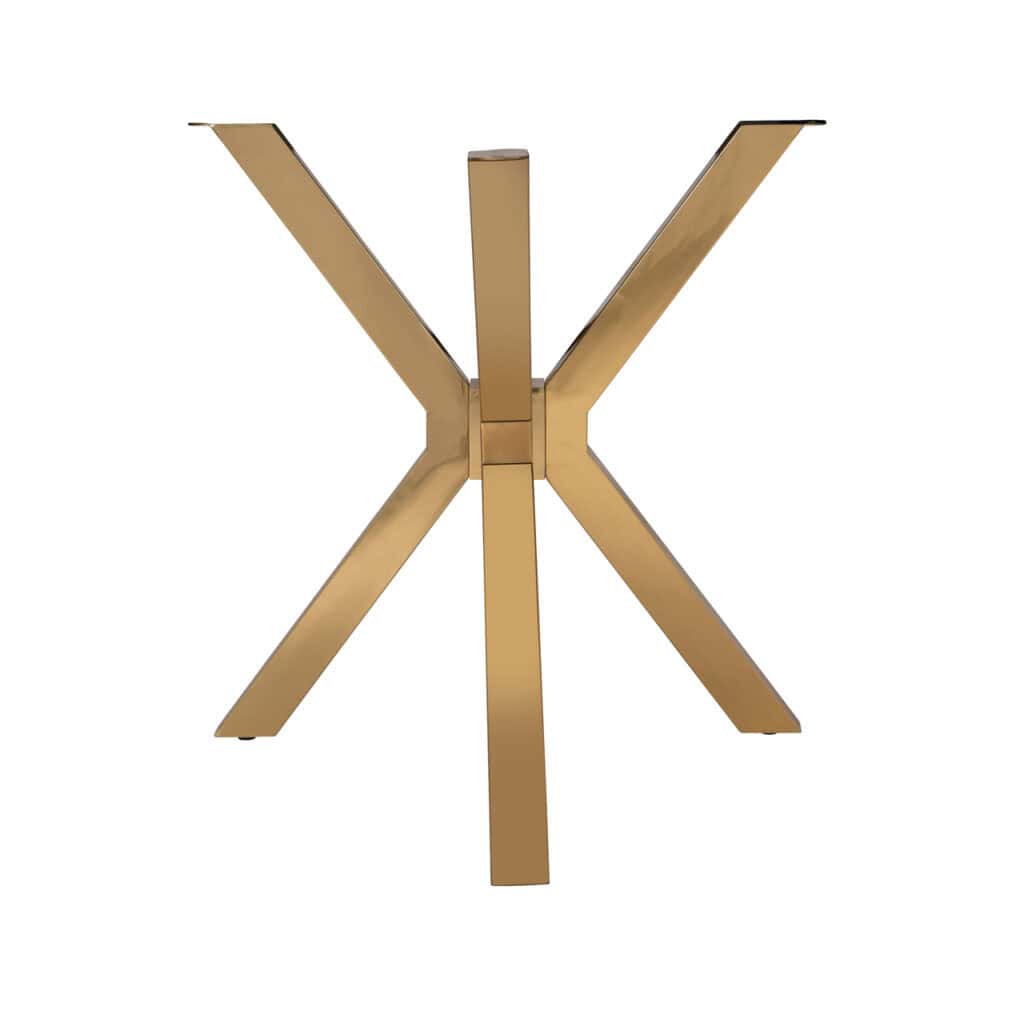 Gouden tafelonderstel met vier poten, modern design, luxe interieuraccessoire.