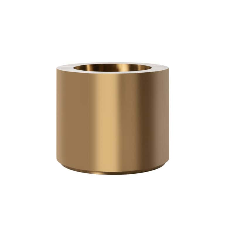 Gouden bijzettafel met strakke, moderne afwerking voor interieurdecoratie.
