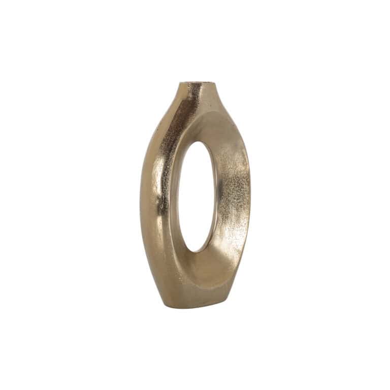 Gouden decoratieve vaas met moderne ovale vorm voor interieurdecoratie.