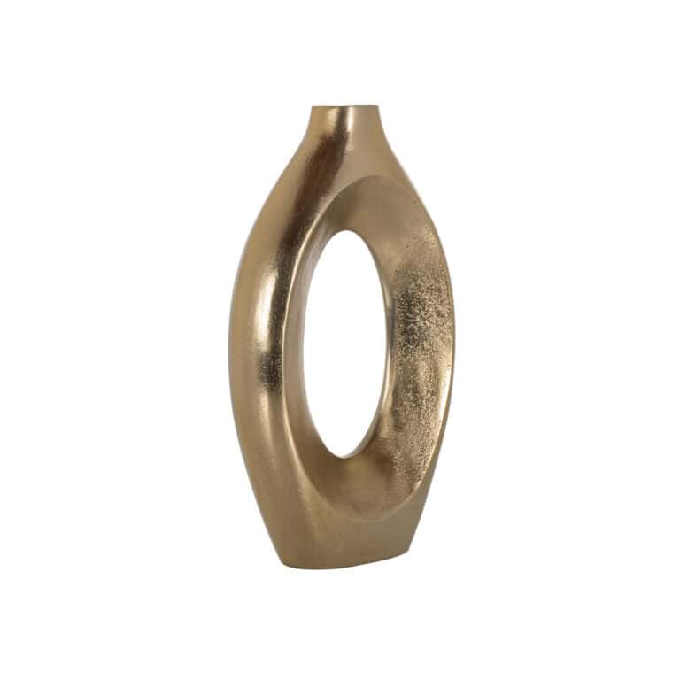 Gouden decoratieve vaas met ovale opening, modern interieuraccessoire.