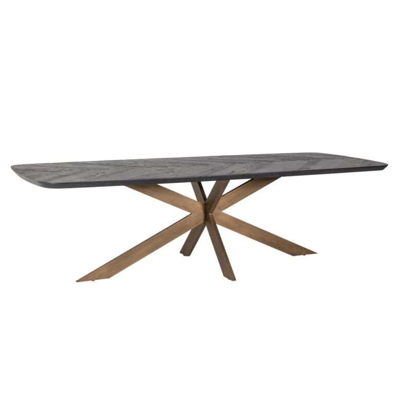 Moderne marmer eettafel met houten onderstel, perfect voor eigentijdse interieurdesigns.