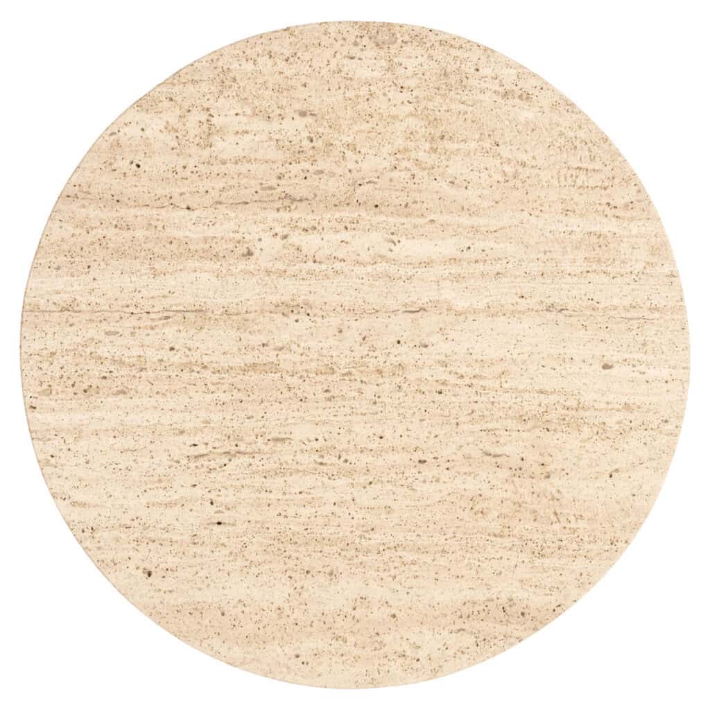 Eettafel van natuursteen met strakke afwerking, perfect voor moderne interieurs.