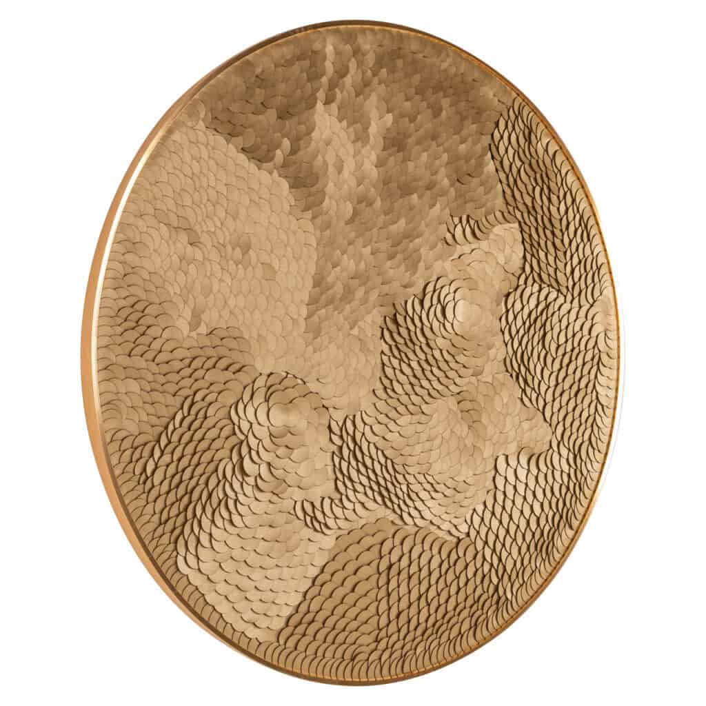 Houten wanddecoratie met geometrisch patroon, modern interieuraccessoire.