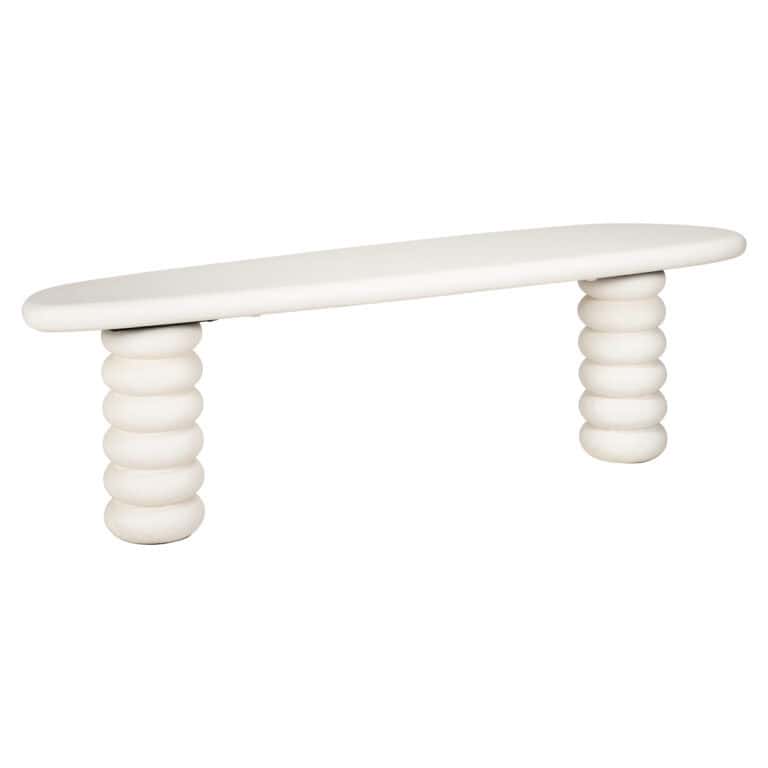 Witte salontafel met gedraaide poten, modern interieuraccessoire.