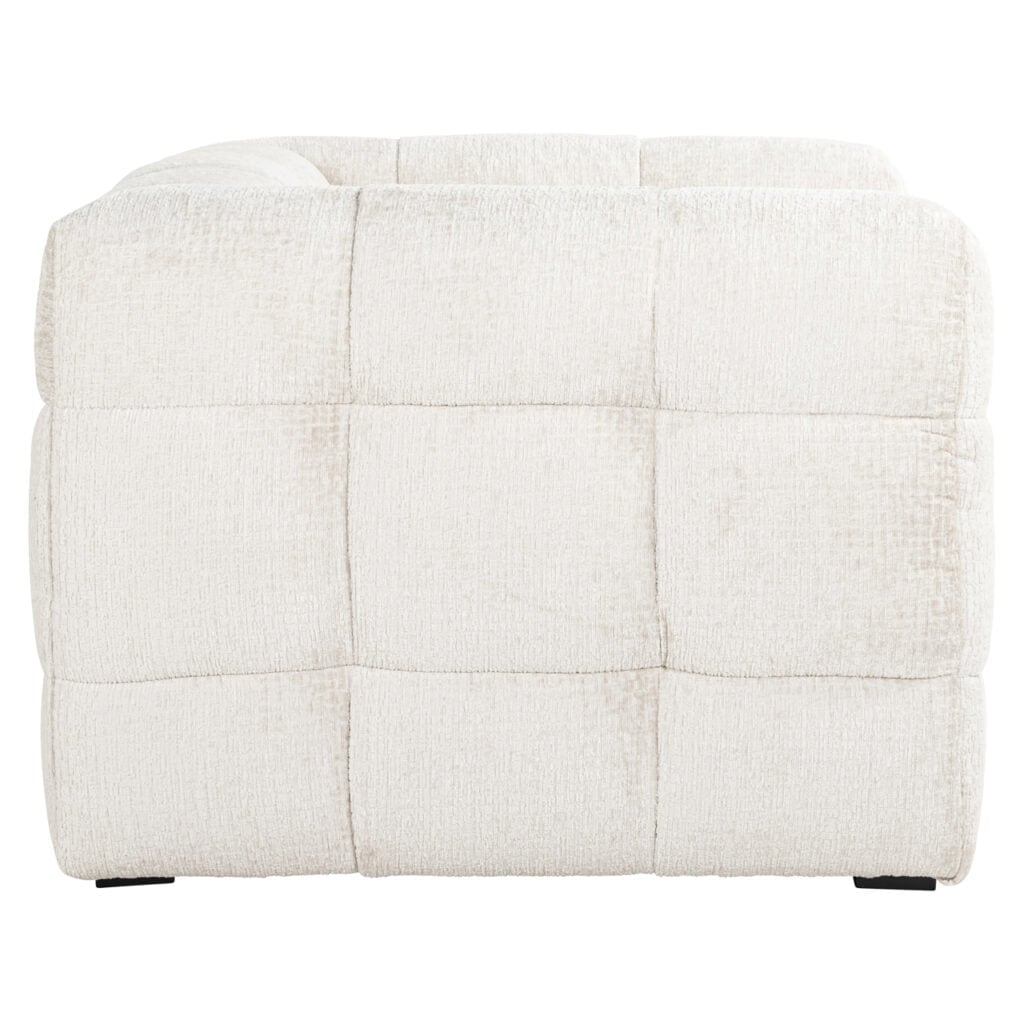 Moderne witte bank met zachte bekleding, perfect voor stijlvolle woonkamers.