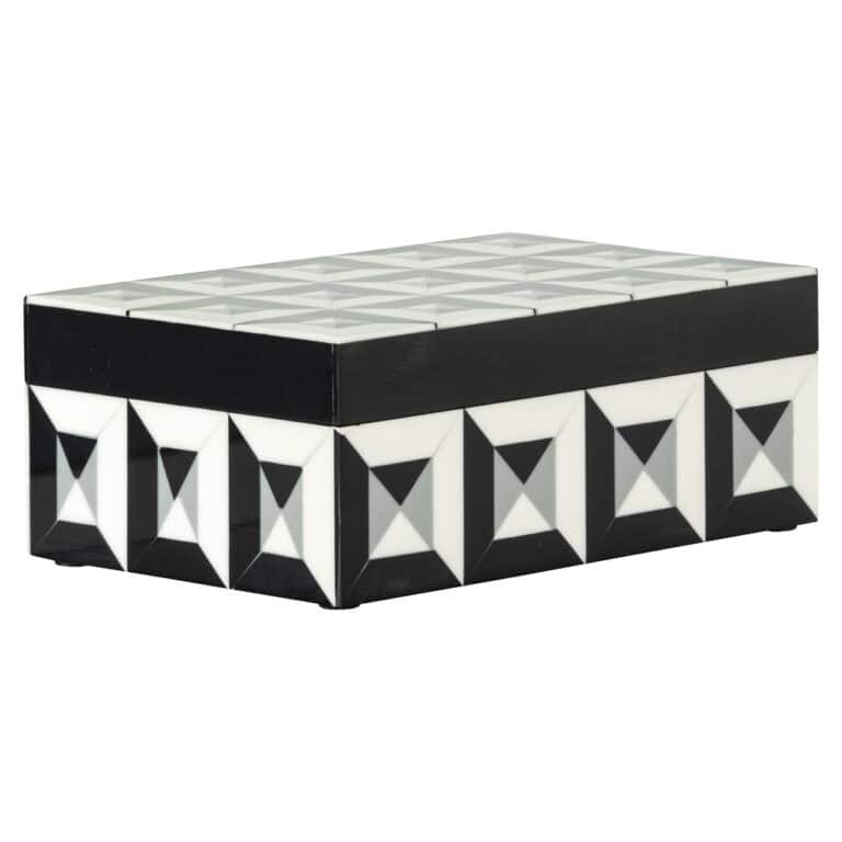 Moderne zwart-wit geometrische design bank voor interieur.