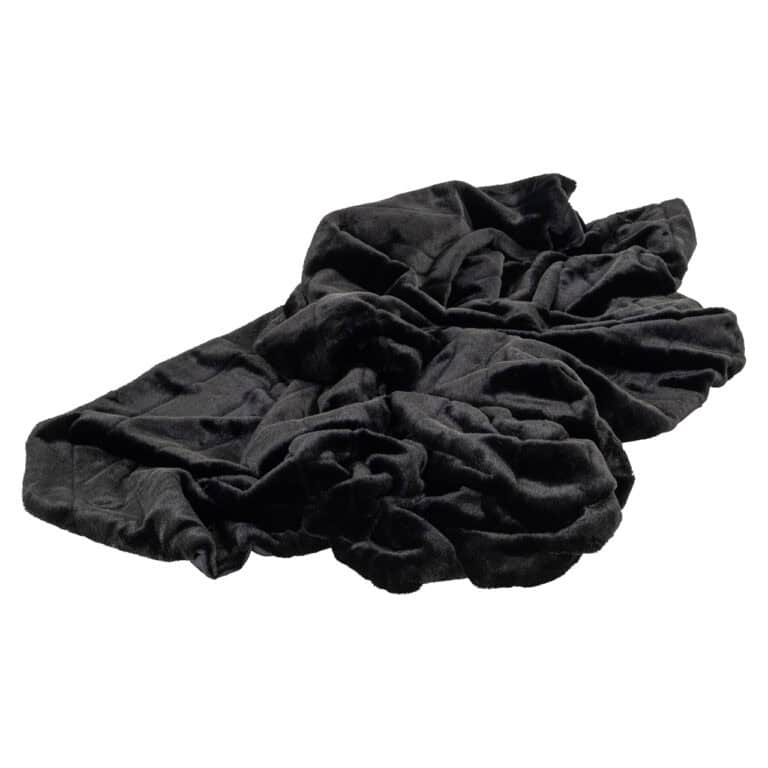 Zwart fluwelen stoffen doek voor interieurdecoratie en styling.