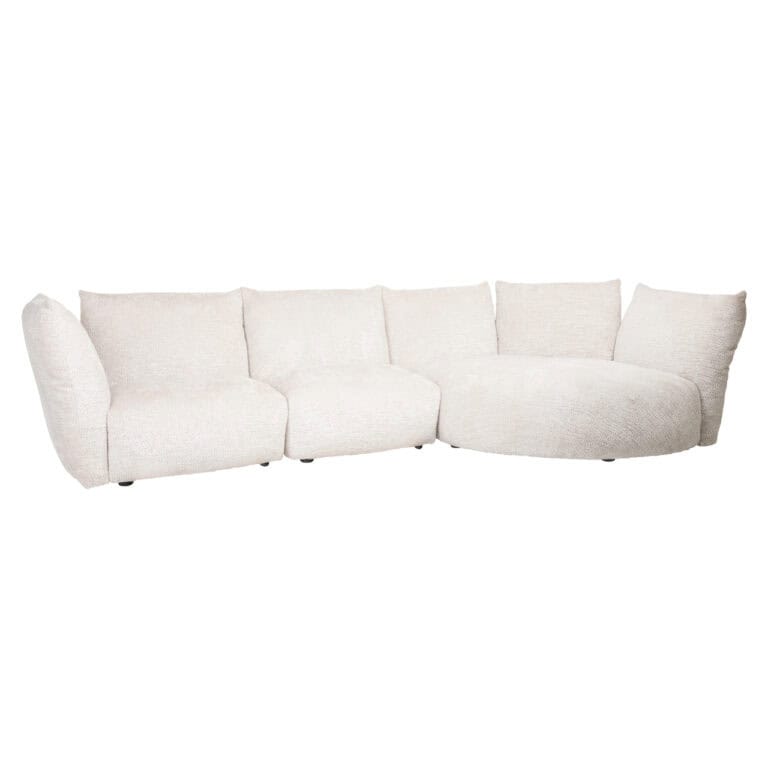 Luxe witte hoekbank in modern interieur, perfect voor stijlvolle woonkamers.
