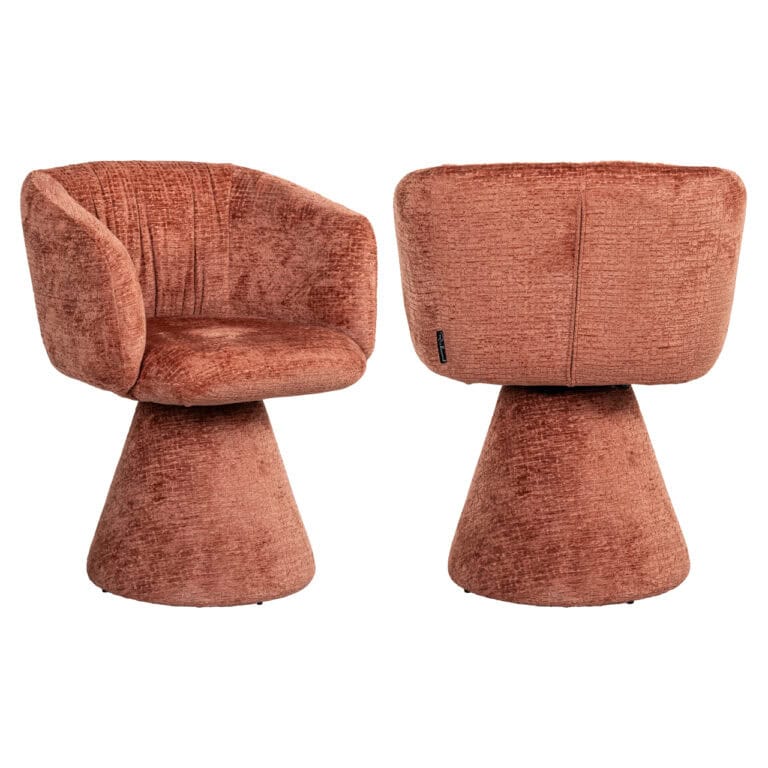 Luxe velvet armstoel met unieke sculpturale basis, perfect voor eigentijdse interieurdecoratie.