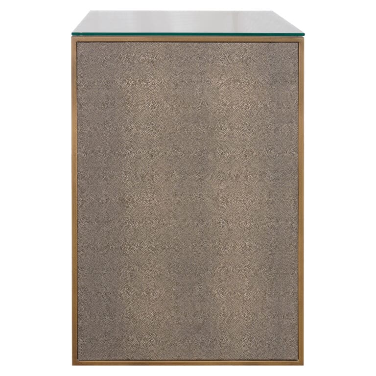 Houten kast met stoffen deur, modern interieurmeubel voor stijlvolle woonruimtes.