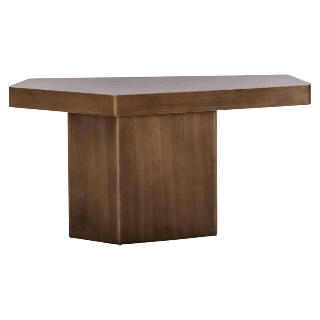 Moderne houten eettafel met strakke lijnen en natuurlijke afwerking voor stijlvolle interieurs.