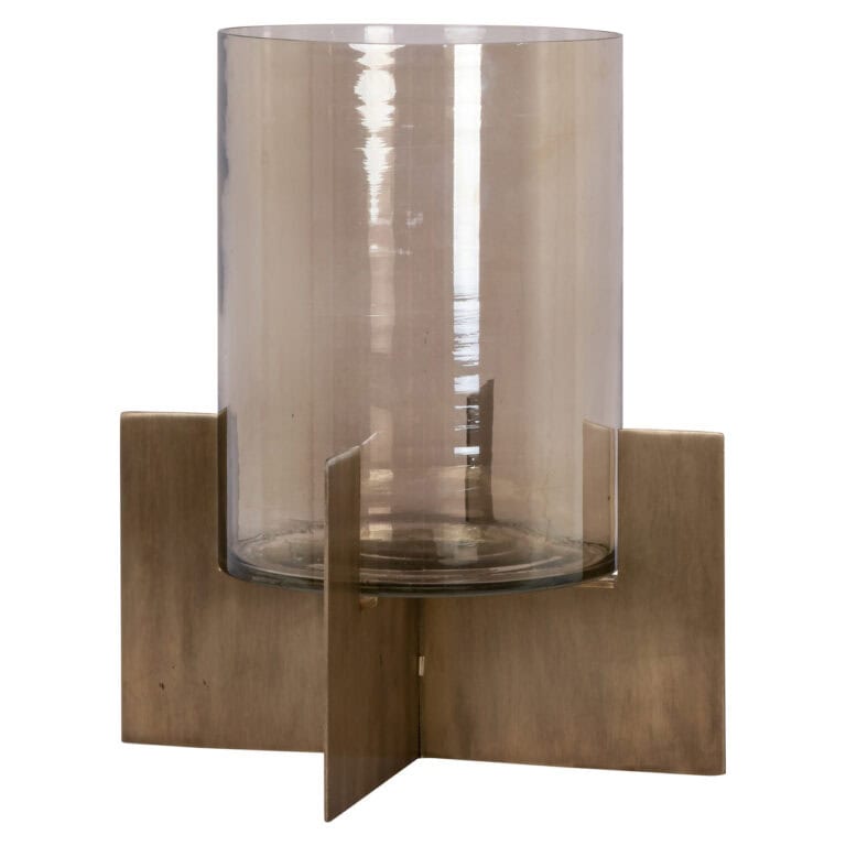 Bougeoir en verre avec socle en bois, un accessoire de décoration moderne et élégant pour créer une ambiance chaleureuse.