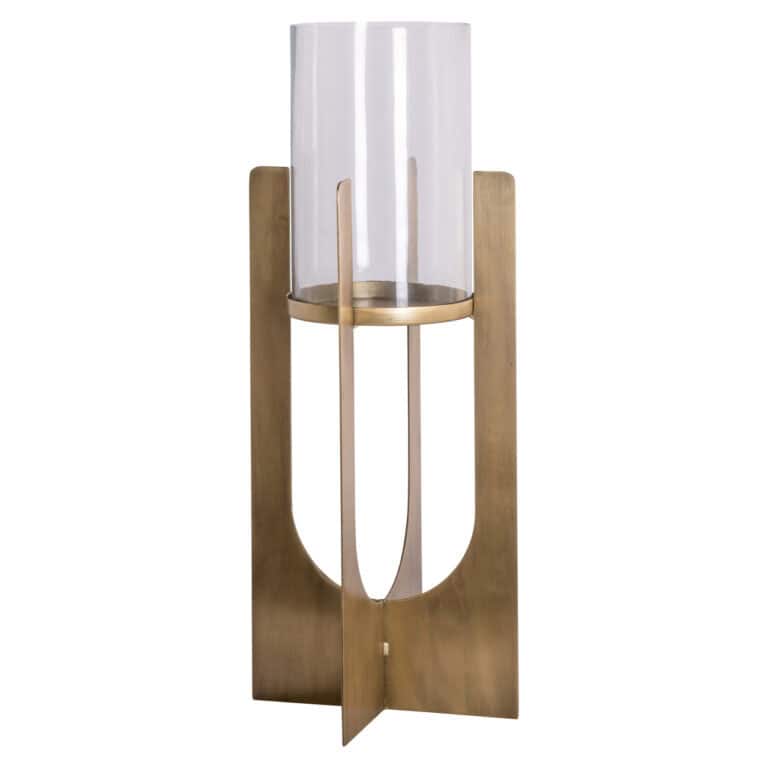 Wandlamp met glazen kap en houten accenten, modern interieurverlichting.