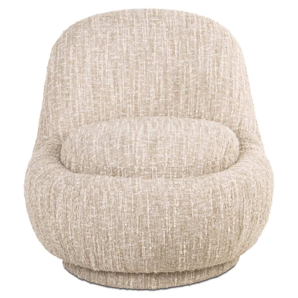 Zitstoel met comfortabele, zachte bekleding en modern interieurdesign.