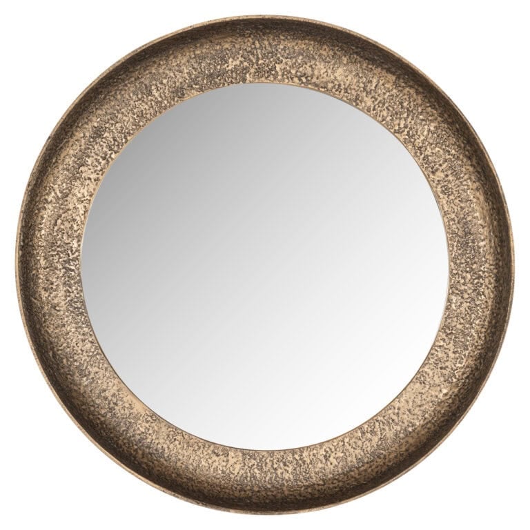 Miroir rond vintage Miroir finition métallique pour la décoration d'intérieur.