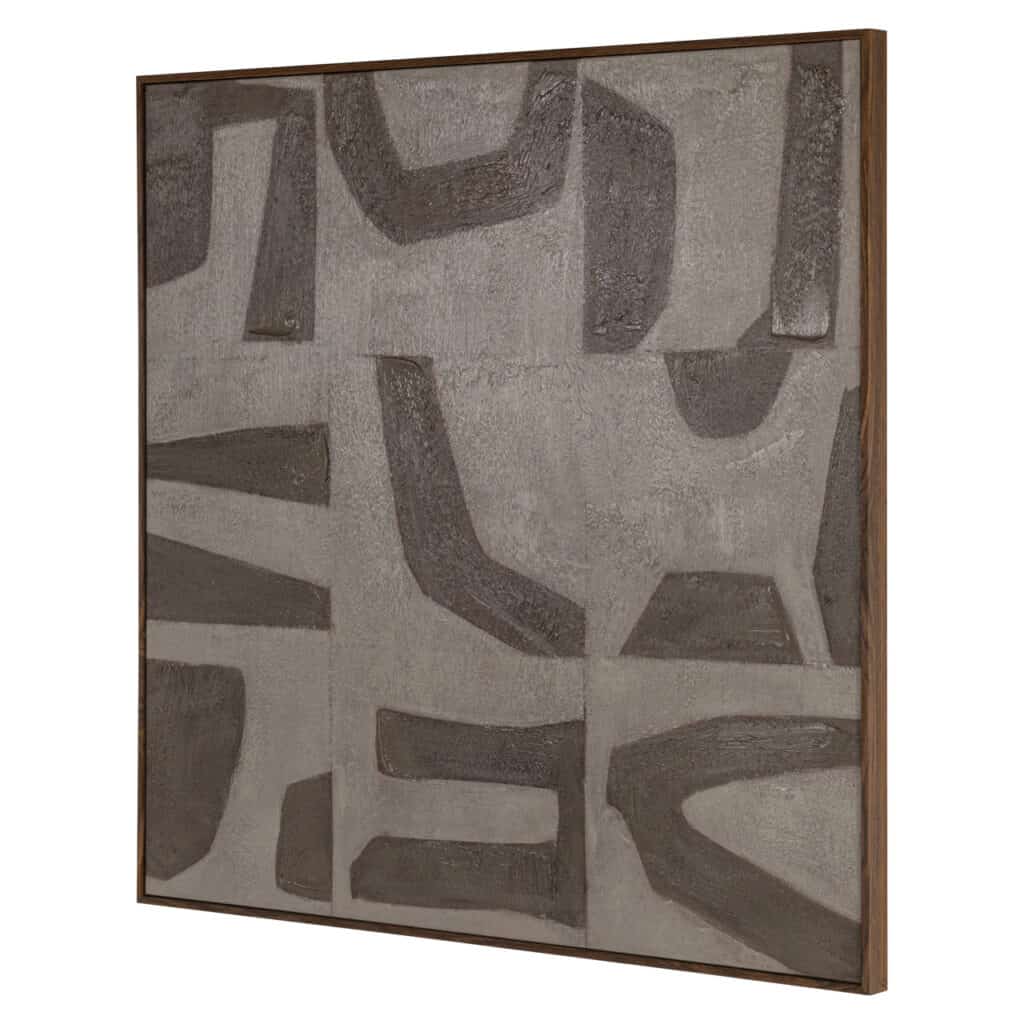 Abstract muurkunst in neutrale tinten voor stijlvolle interieurdecoratie.