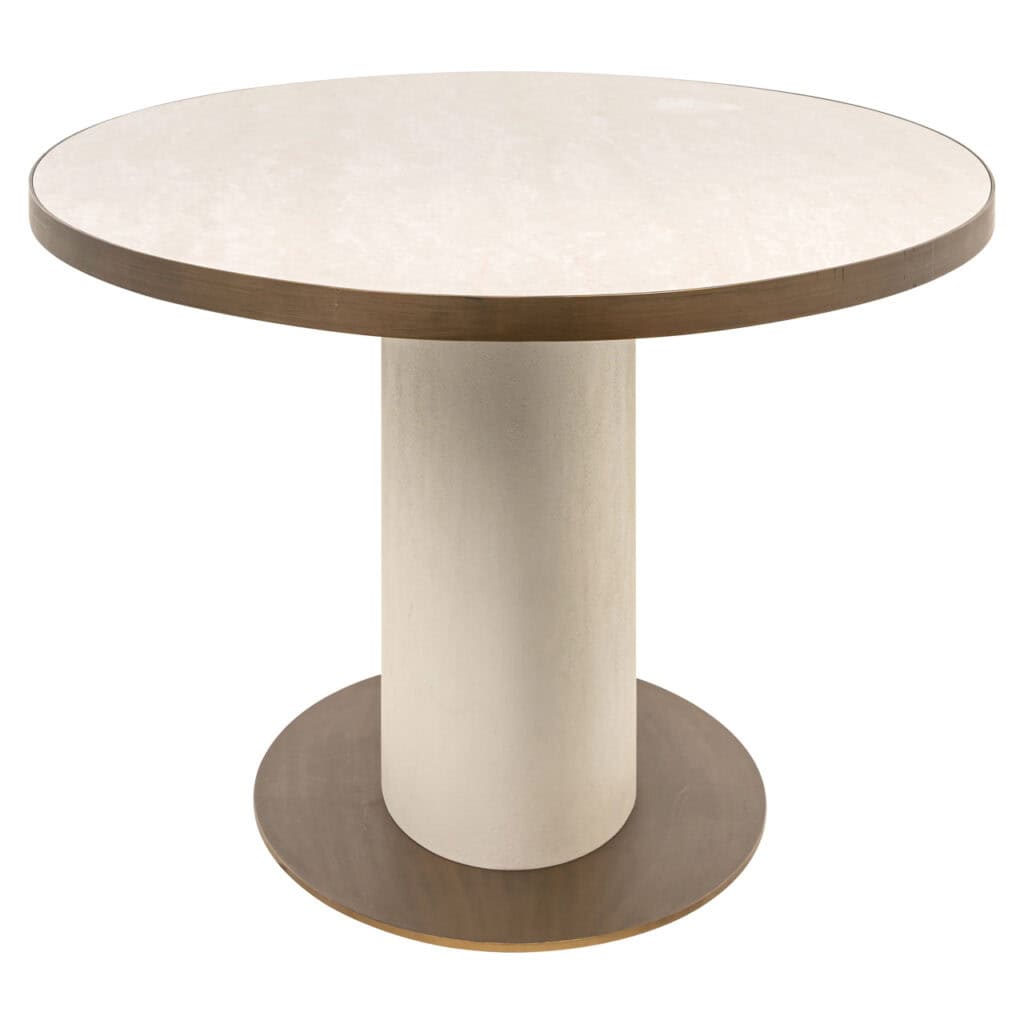 Kleine ronde eettafel met moderne en minimalistische stijl, perfect voor gezellige eetruimtes en int.