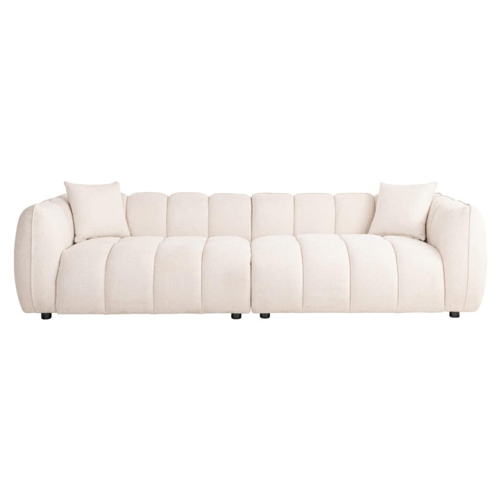 Canapé blanc luxueux Canapé des coussins confortables, idéal pour un intérieur moderne.