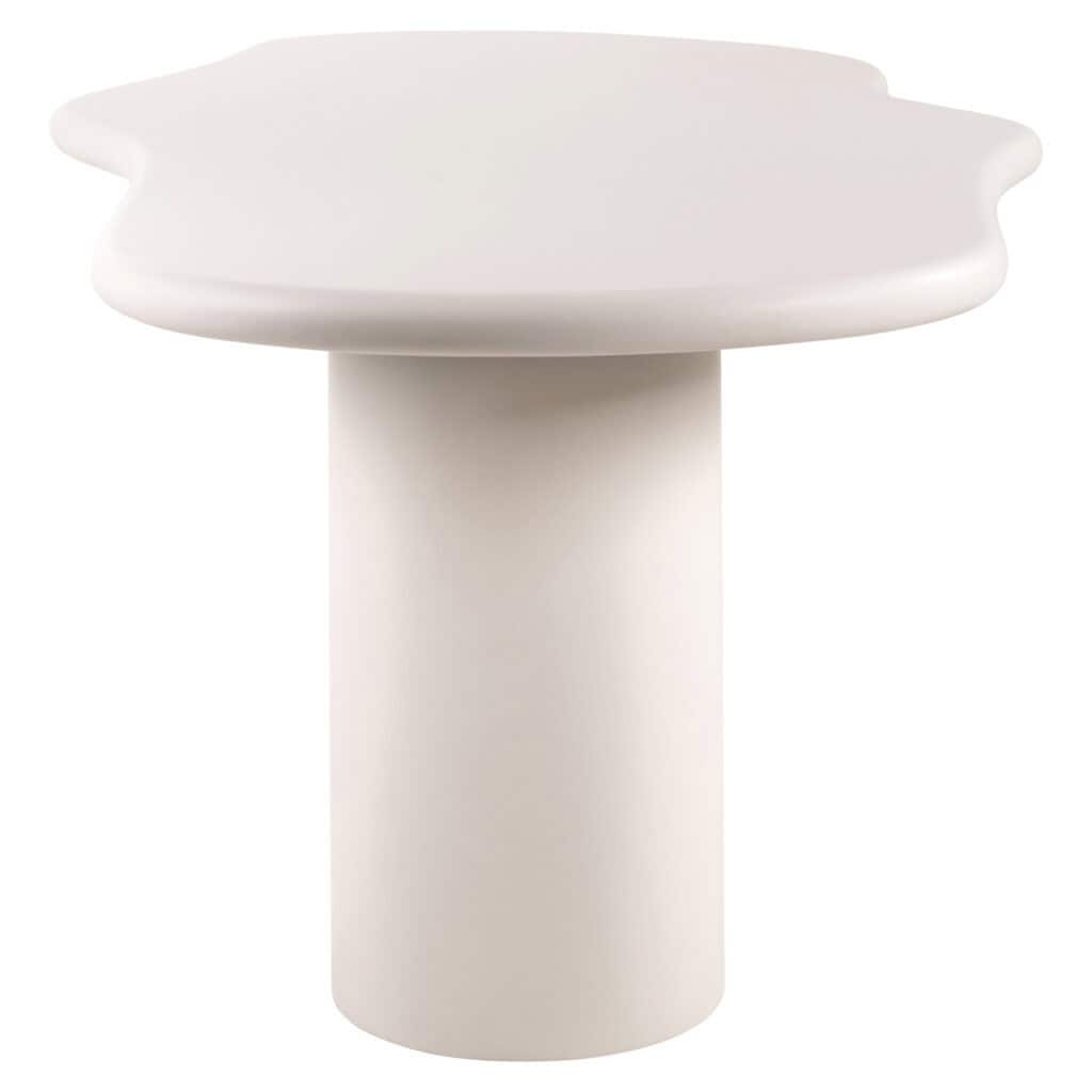 Minimalistische witte bijzettafel, perfect voor modern interieur en woonkamer decoratie.