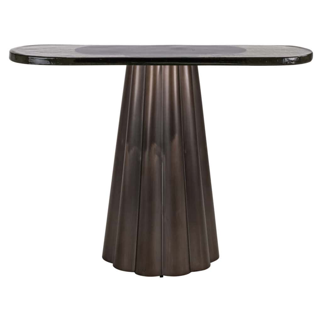 Luxe bijzettafel met marmeren blad en metalen voet, perfect voor modern interieur.