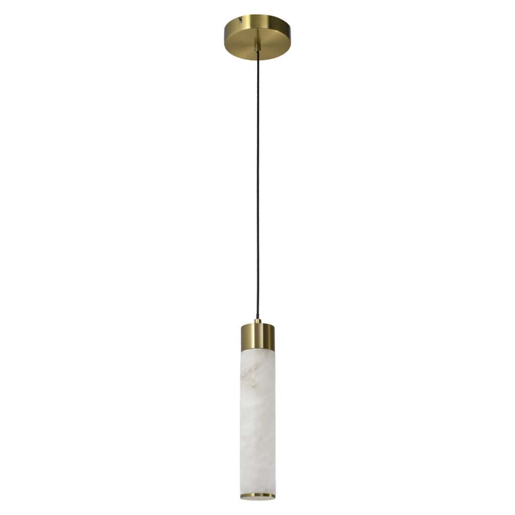 Luxe hanglamp met marmeren afwerking en gouddetails, perfect voor moderne interieurontwerpen.