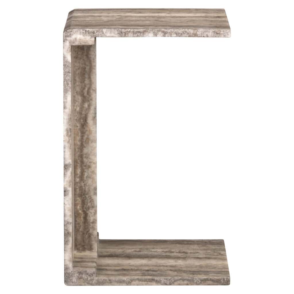 Moderne tafelonderstel van hout en beton, industrieel design.