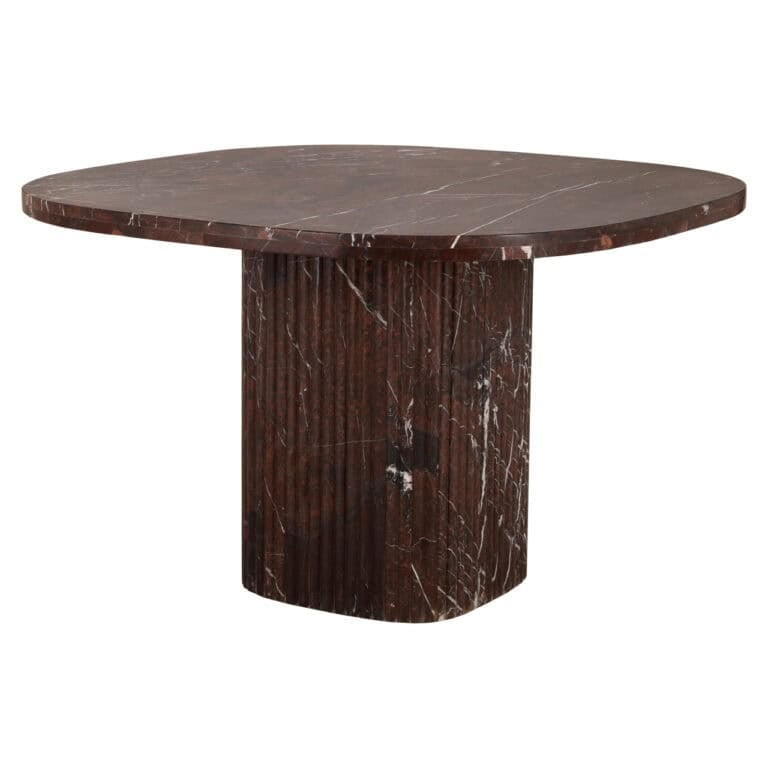 Table ronde en marbre aux finitions élégantes et au piètement solide, idéale pour un intérieur moderne.