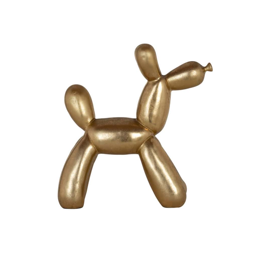 Decorative gold dog figurine as a unique home decor item.