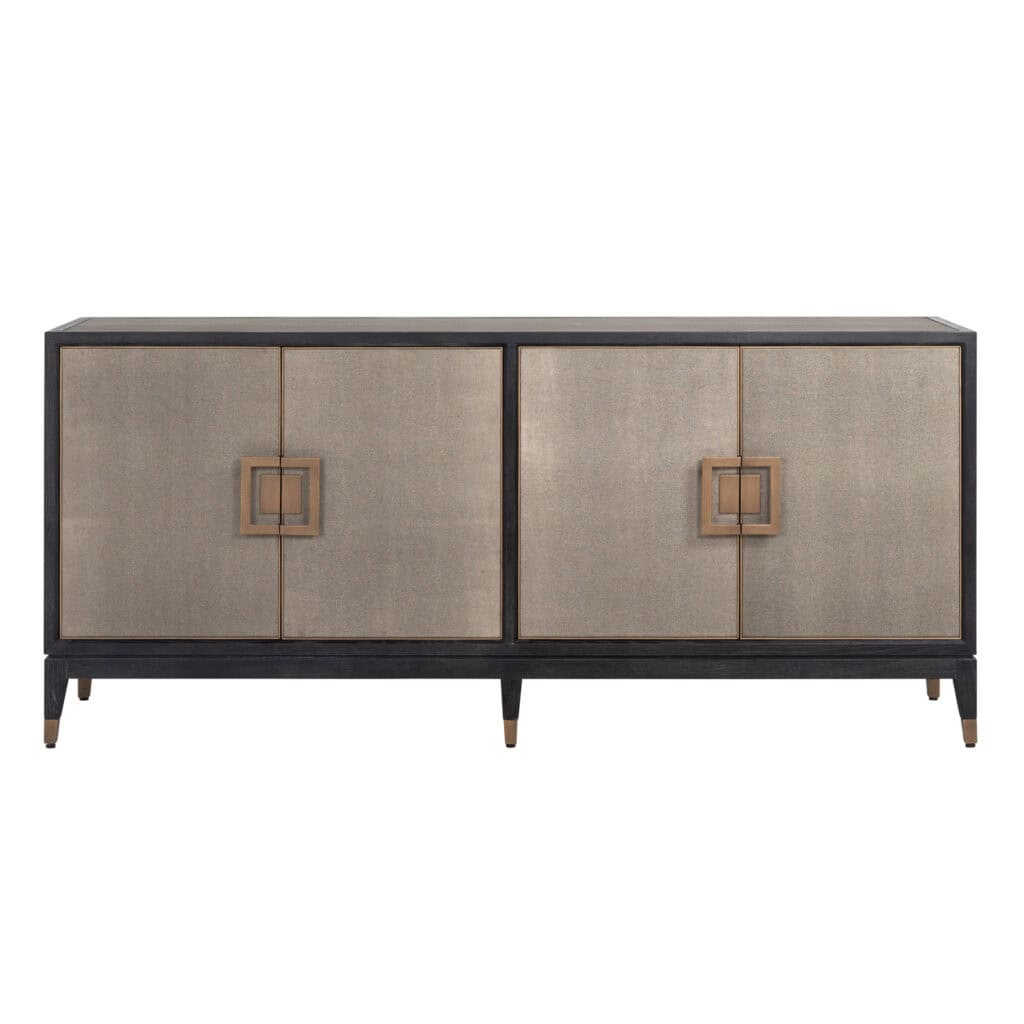 Elegant dressoir Bloomville met messing en shagreen afwerking.