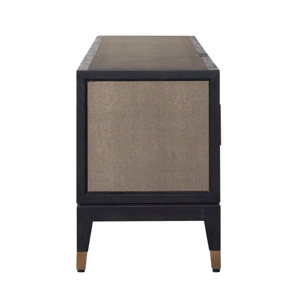 Elegant Bloomville TV stand Bloomville  brass shagreen .