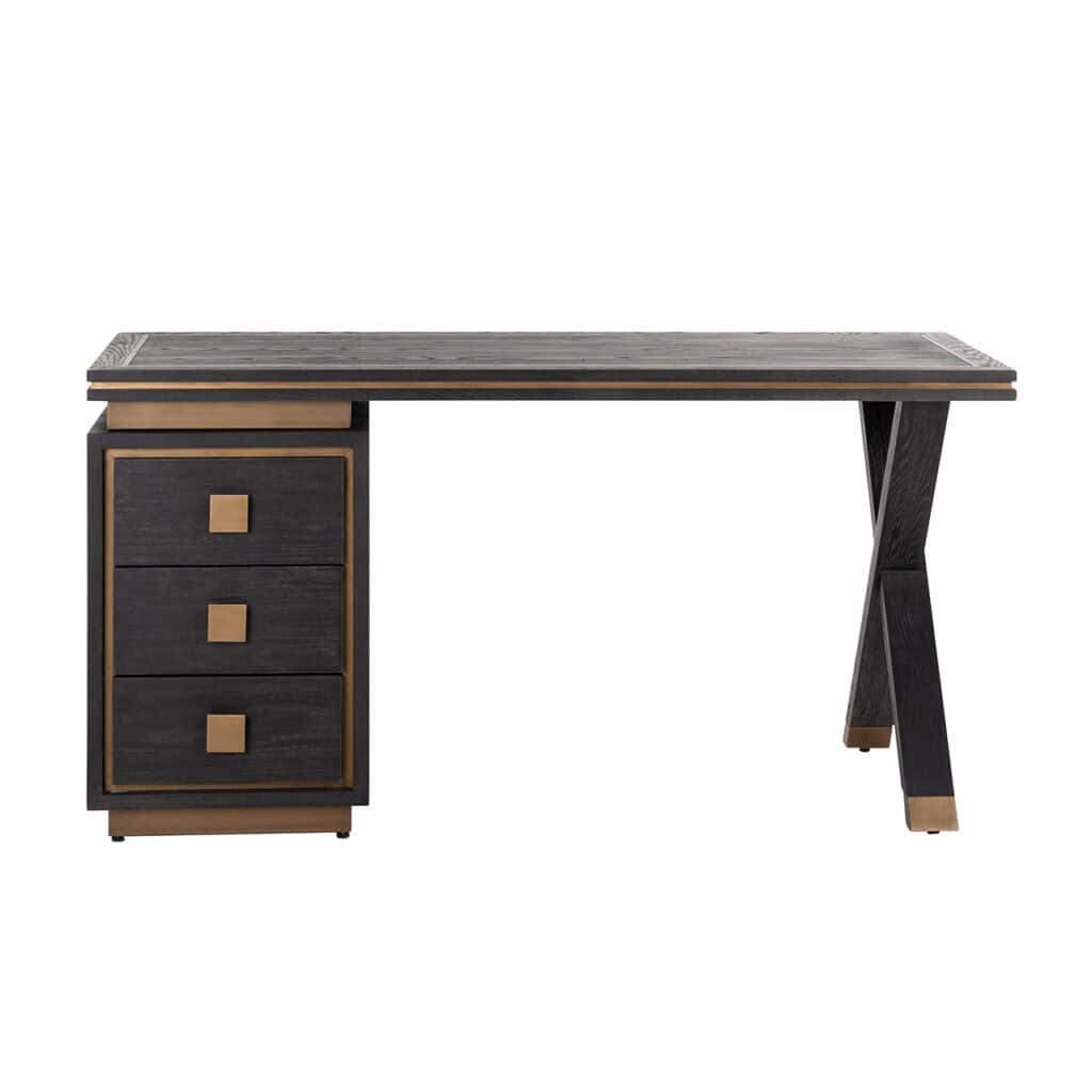 Rustic Hunter desk with three drawers and a unique design.