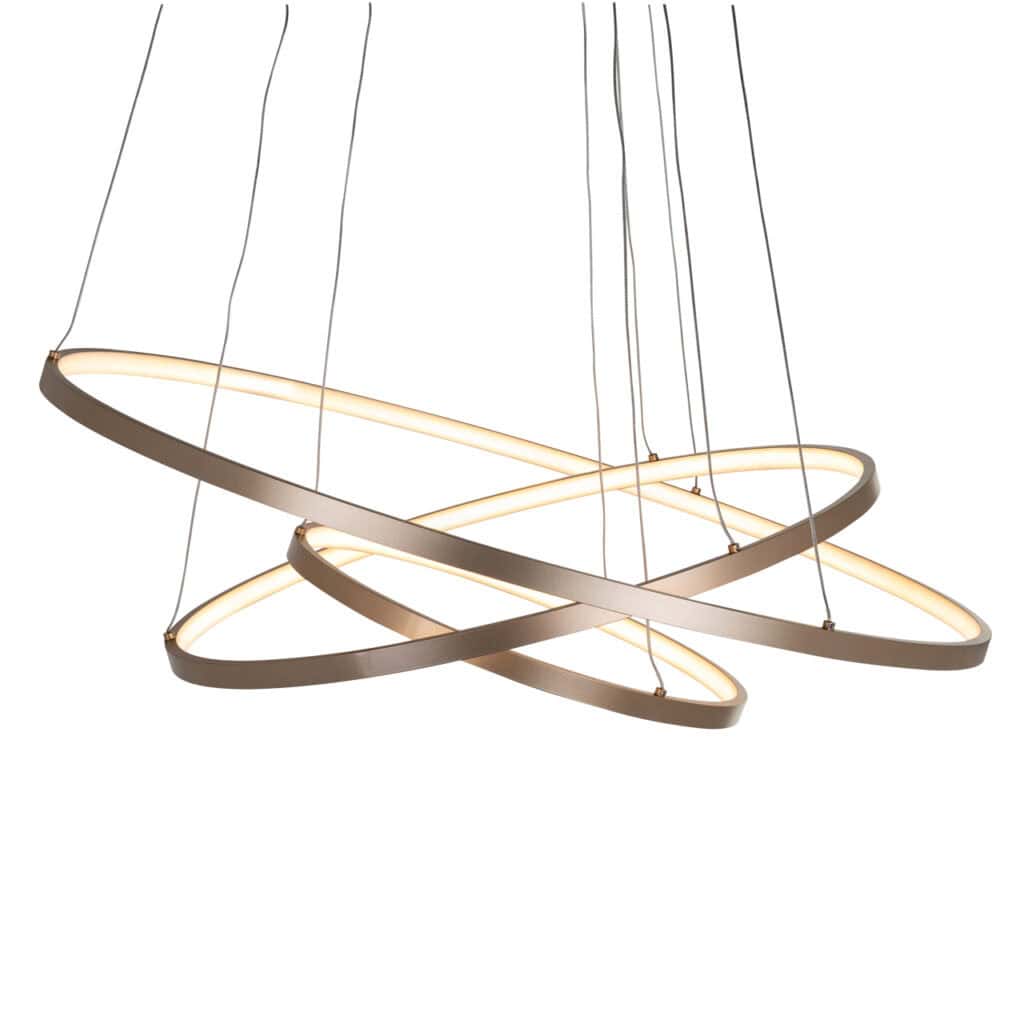 Moderne LED hanglamp met elegante, ronde vormen voor stijlvolle interieurverlichting.