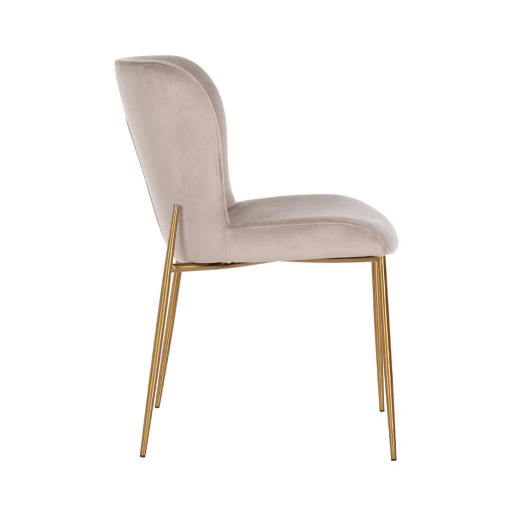 Odessa  dining chair inkhaki with gold legs.