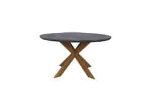 Eettafel Blackbone Brass zwart met houten poten.