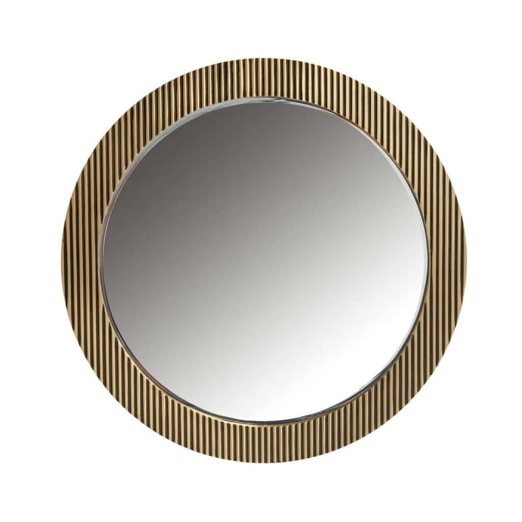 Rond spiegel met gouden rand, modern design, interieur decoratie.