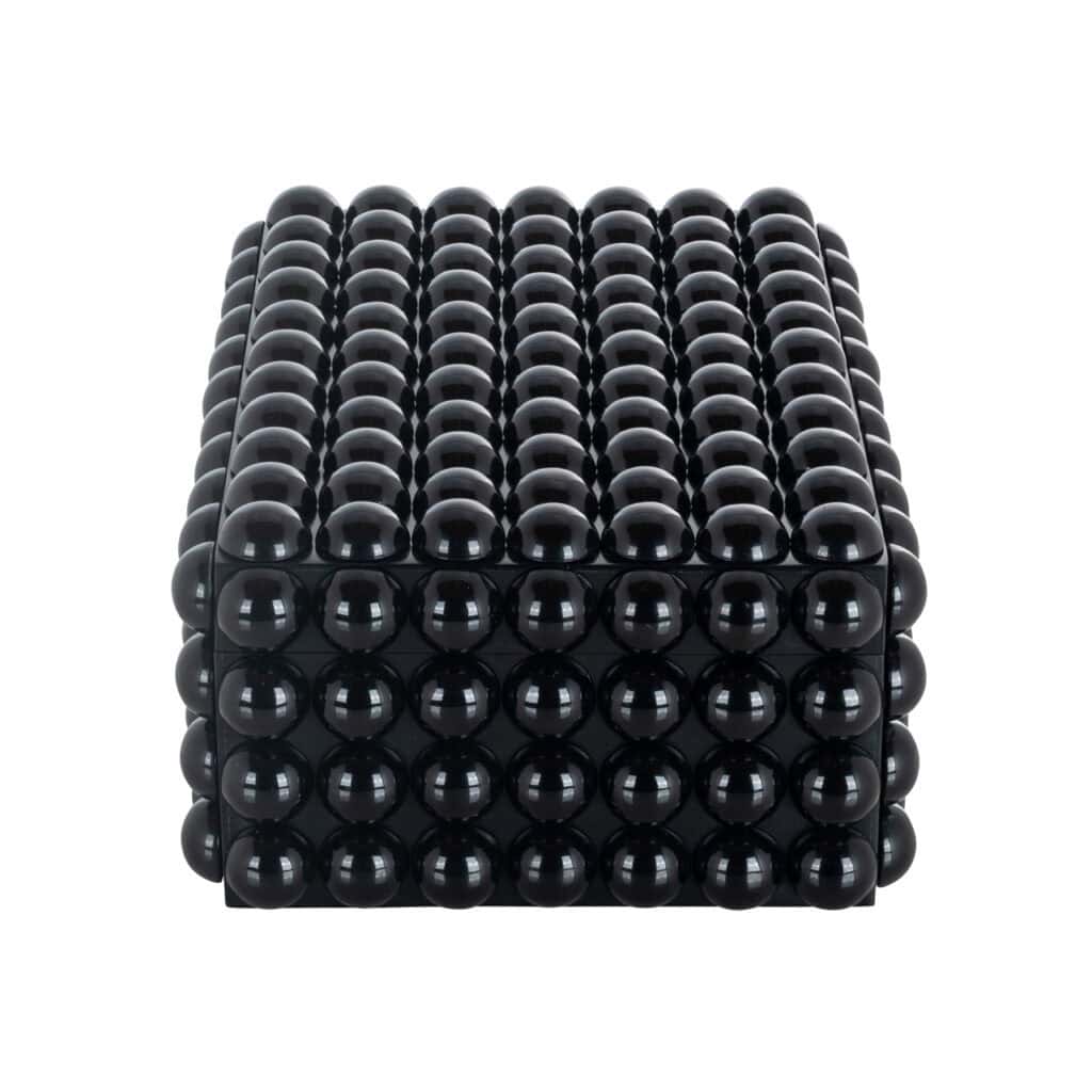 Large black storage box from Batool a spherical texture.