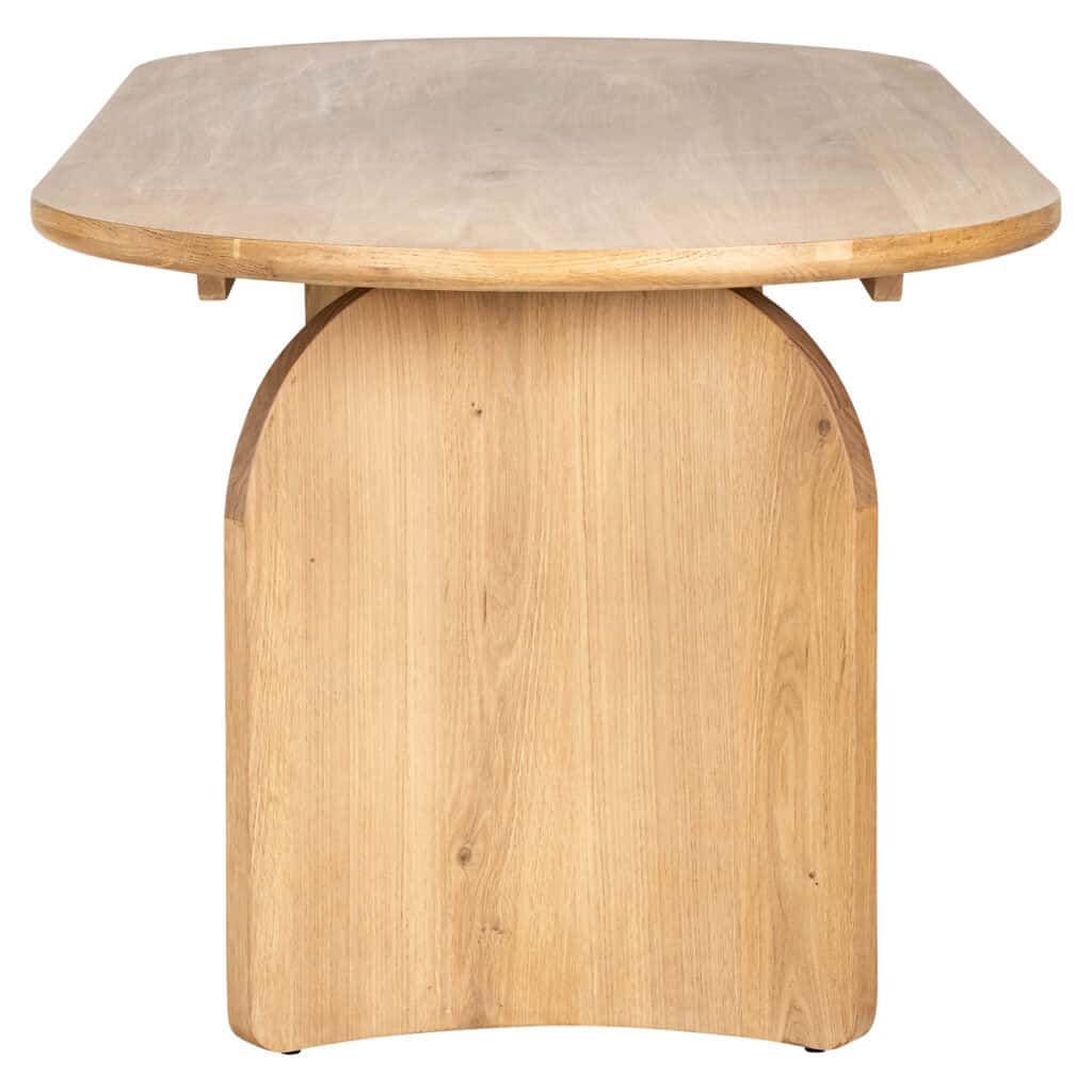 Fairmont dining table Fairmont a wooden base and concrete top.