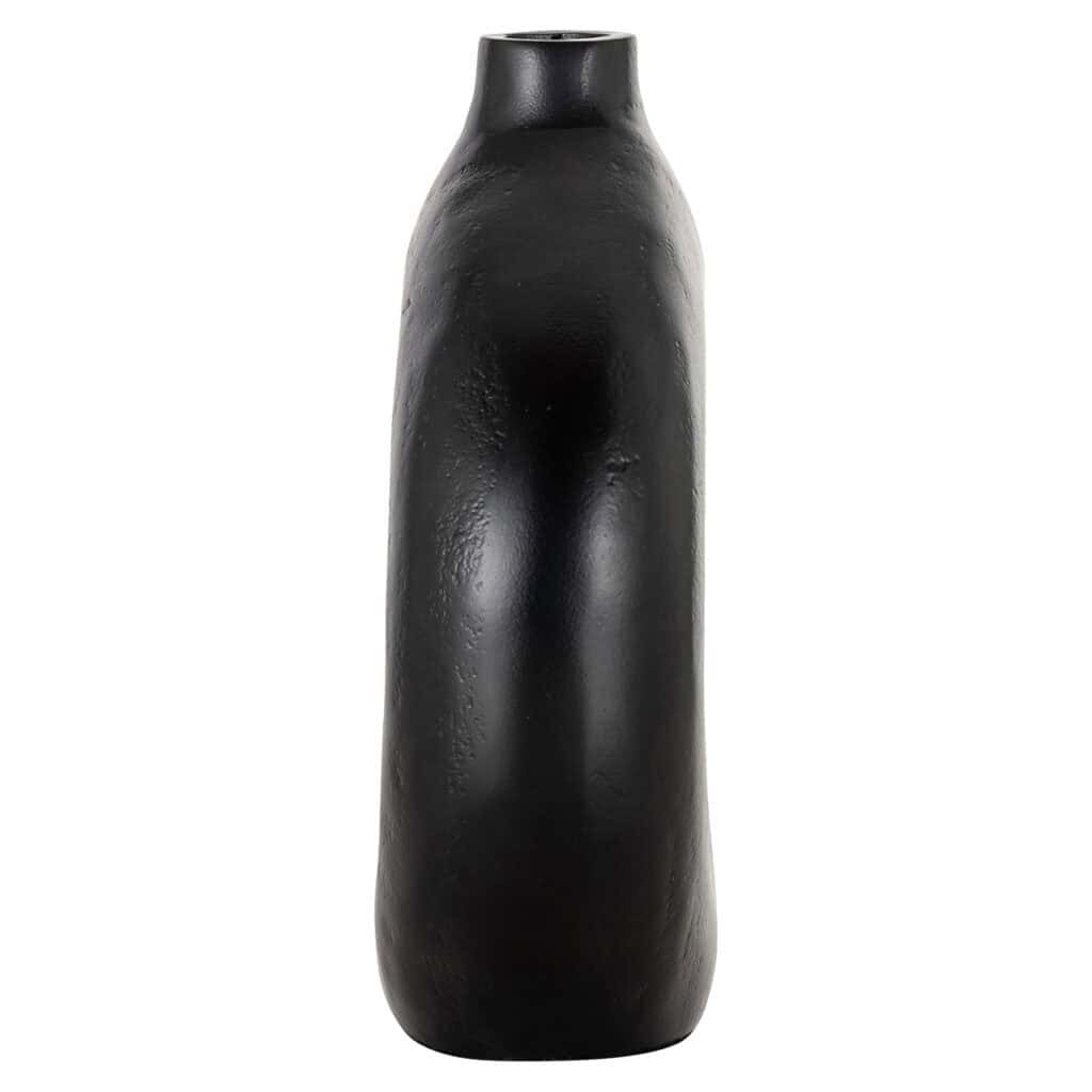 Schwarze Keramikvase, modernes Design, dekorativ für die Inneneinrichtung.