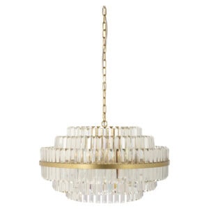 Desire luxury pendant light Desire  brushed gold crystal accents.