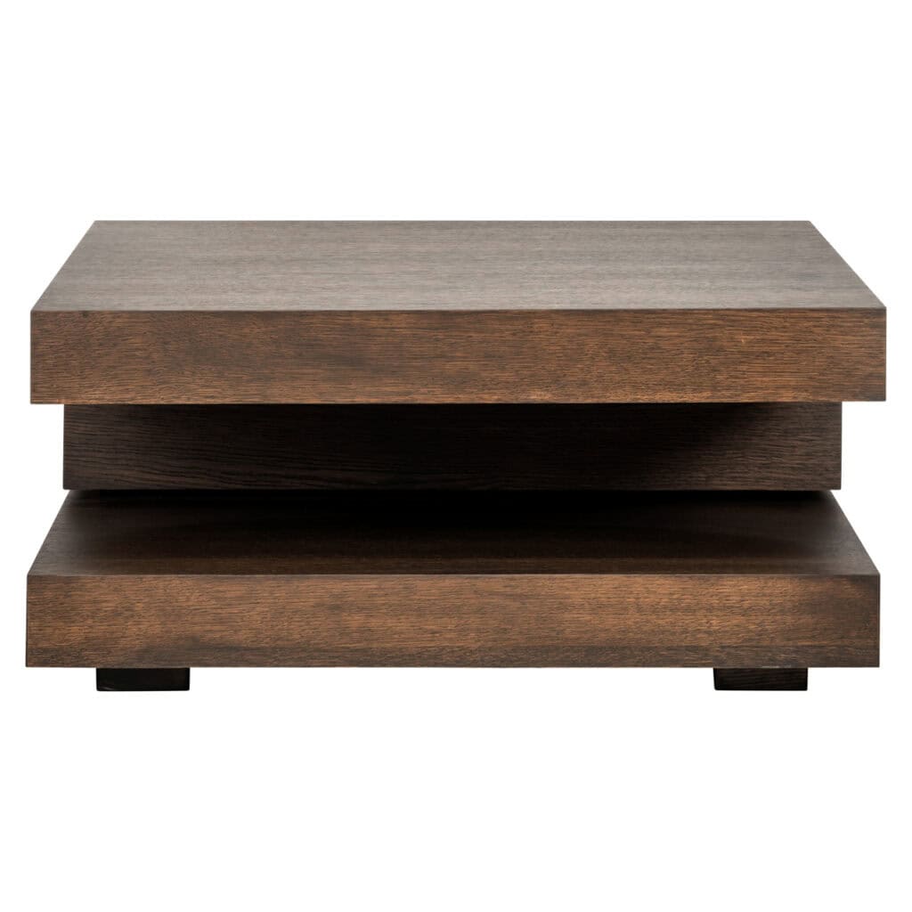 Table de salon  moderne en boisOakura marron, 90 x 90 cm, élégante et fonctionnelle.