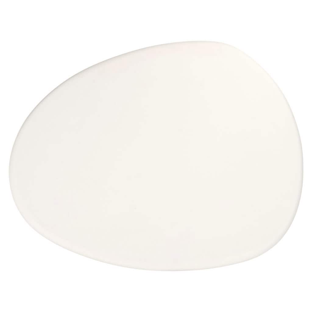 White, oval coffee table by Bloomstone modern living rooms.