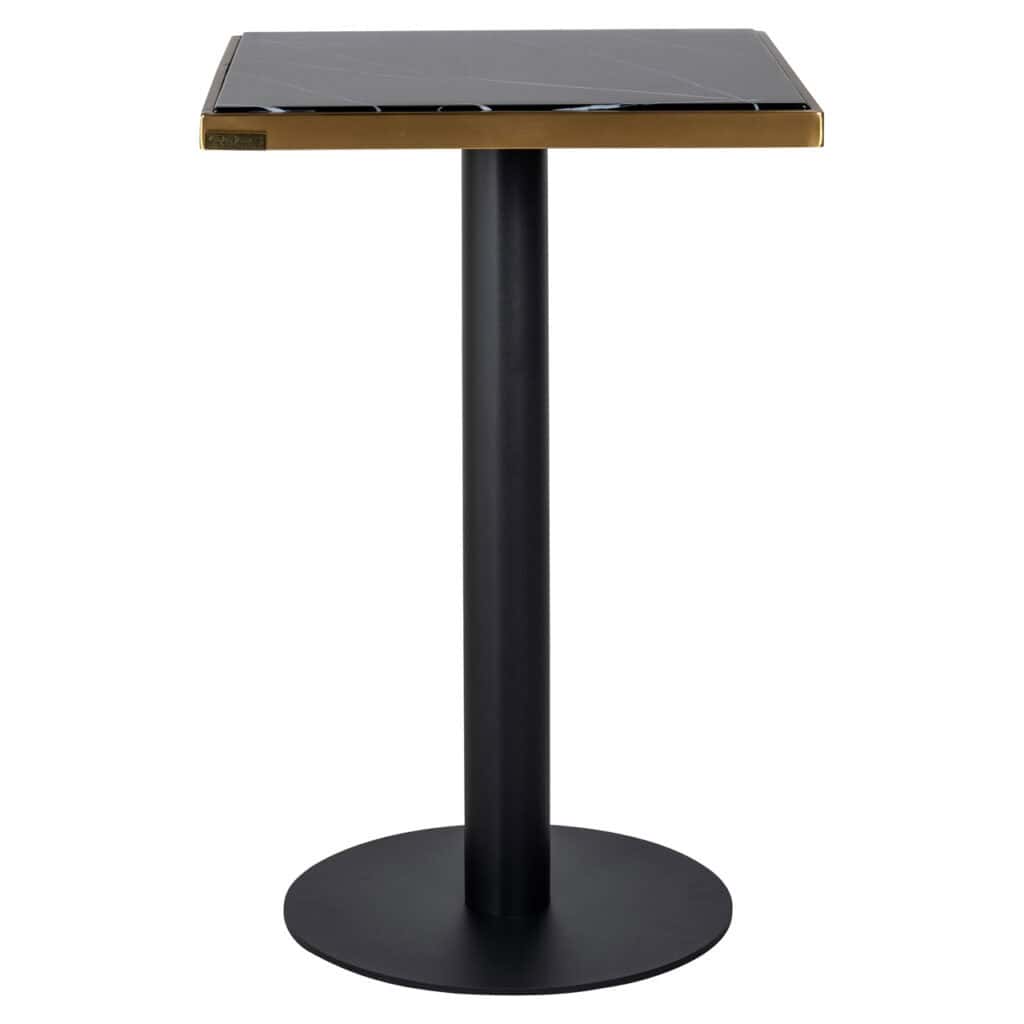 Zenza Modern Bistro Table in Zenza and gold, 50x50 cm, stylish design.