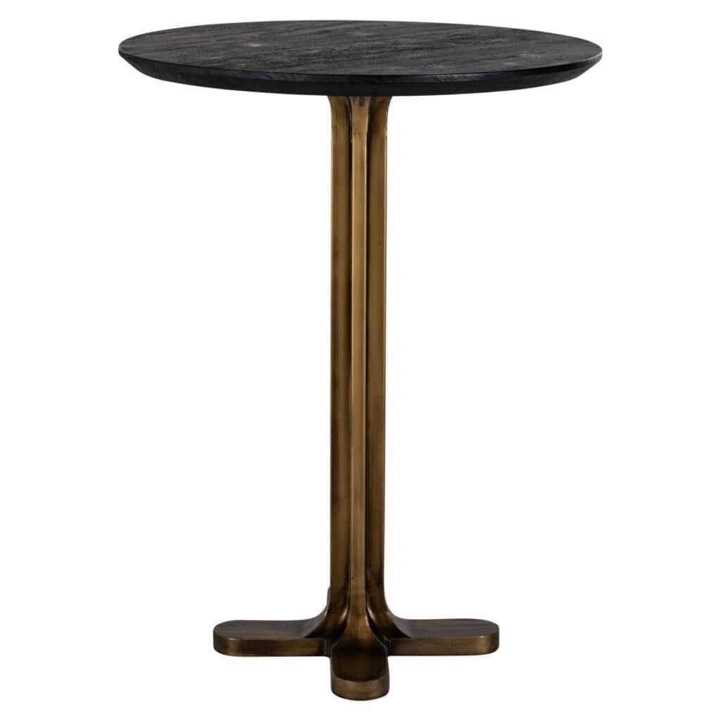 Stylish Revelin with a black tabletop and gold base.