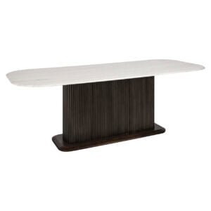Mayfield Dining Table, Mayfield 230, with a white tabletop and dark base.