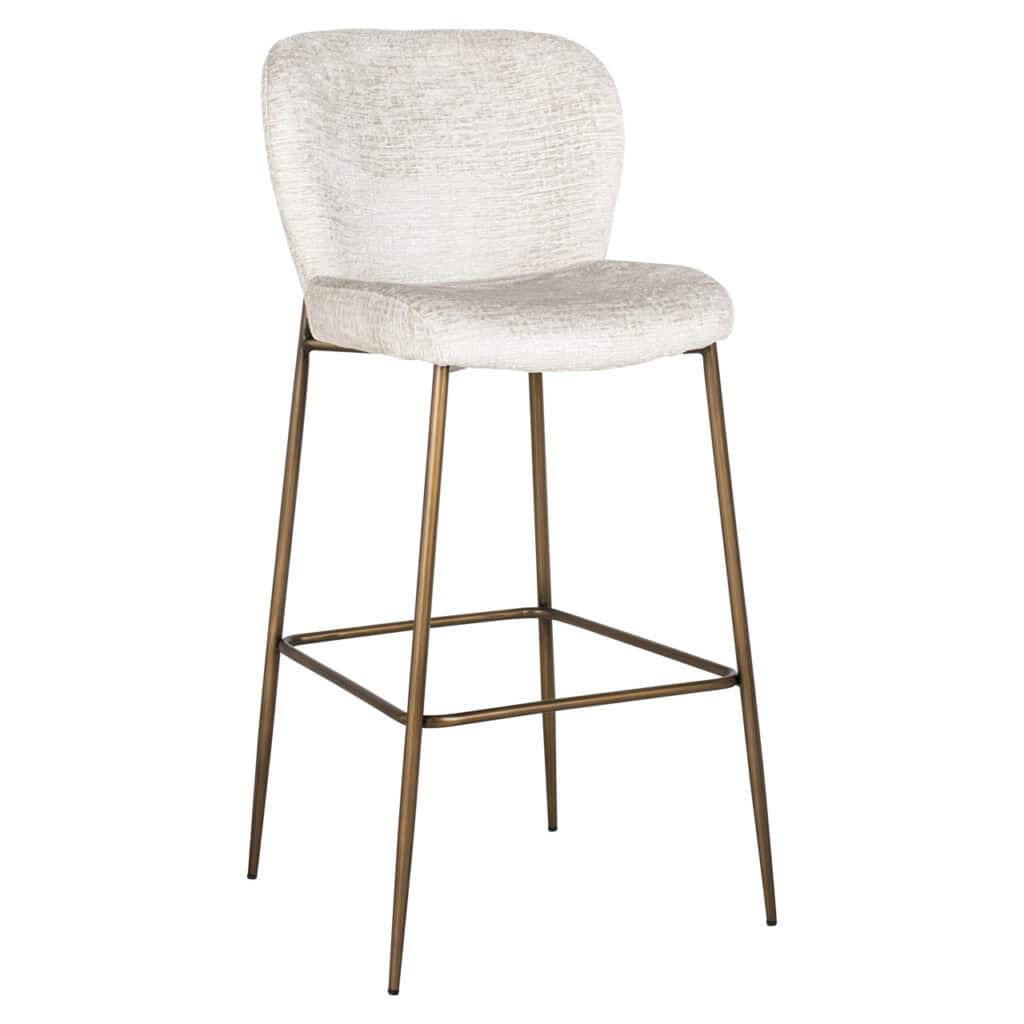 Moderner Barhocker Darby cream fusion Metallgestell und weicher Polsterung.